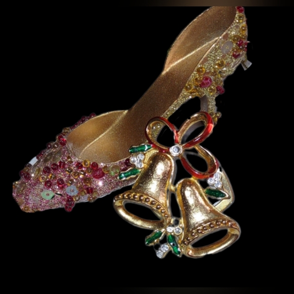 Vintage Christmas Jingle Bells Scarf Clip - Picture 14 of 15